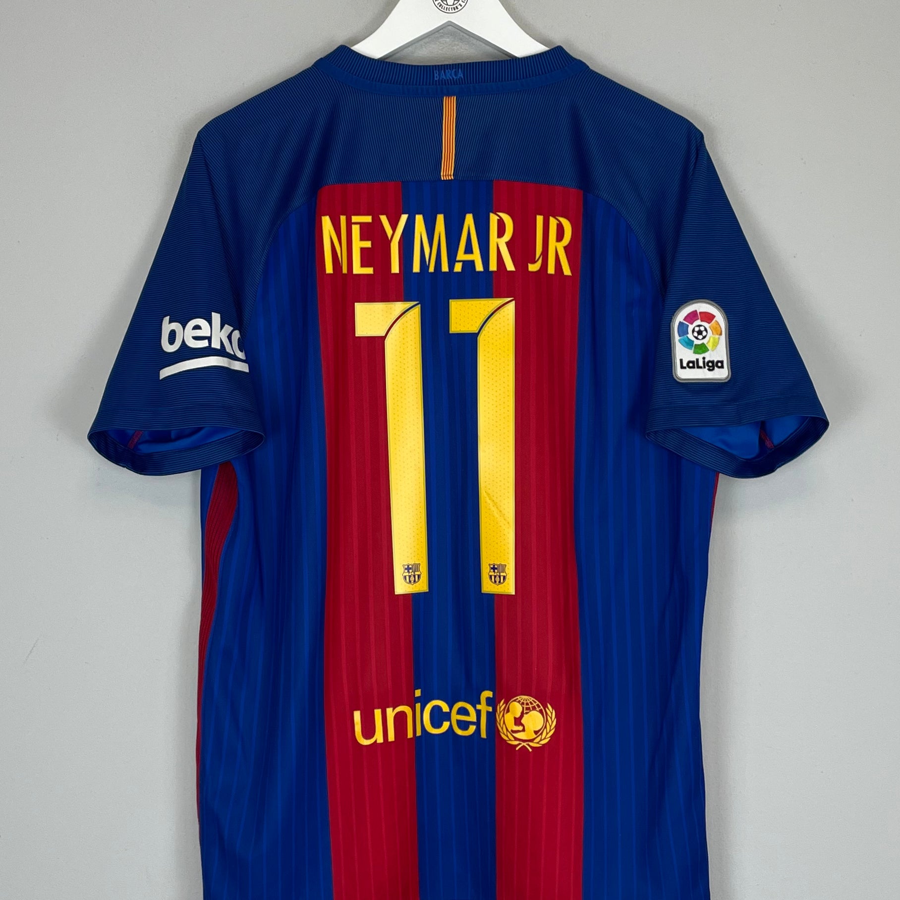 Shop 2016/17 BARCELONA NEYMAR JR #11 HOME SHIRT (L) NIKE, classic football shirts, vintage football shirts & retro soccer jerseys at Cult Kits