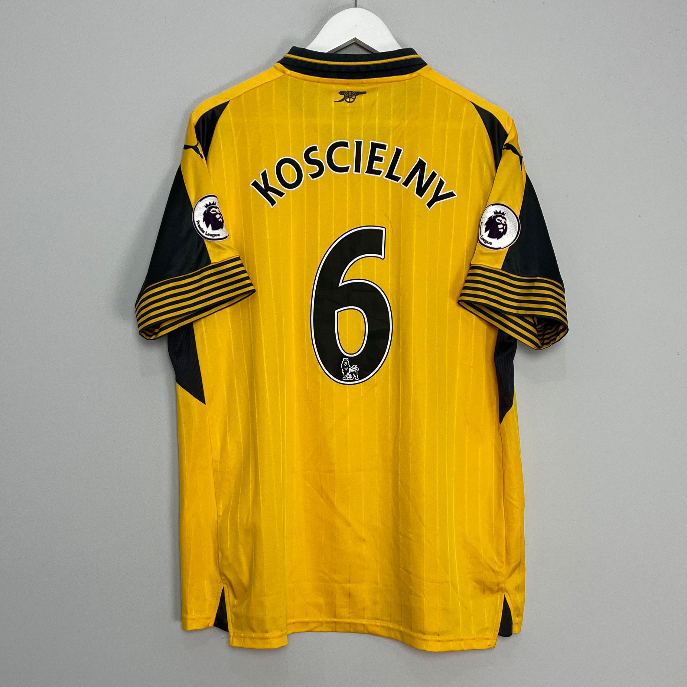 Shop 2016/17 ARSENAL KOSCIELNY #6 AWAY SHIRT (XL) PUMA, classic football shirts, vintage football shirts & retro soccer jerseys at Cult Kits