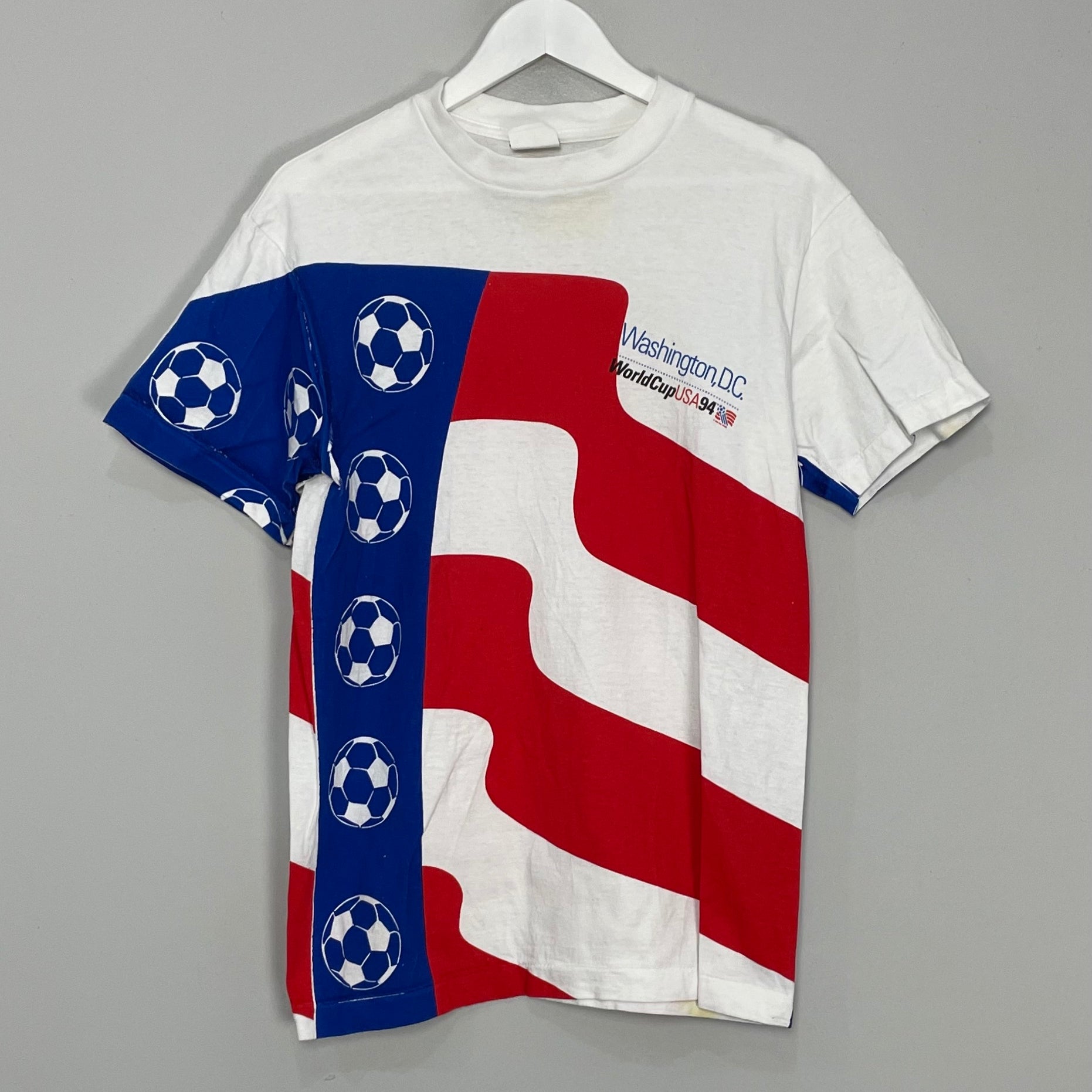 Shop 1994 USA WORLD CUP WASHINGTON DC T-SHIRT (S) OM, classic football shirts, vintage football shirts & retro soccer jerseys at Cult Kits