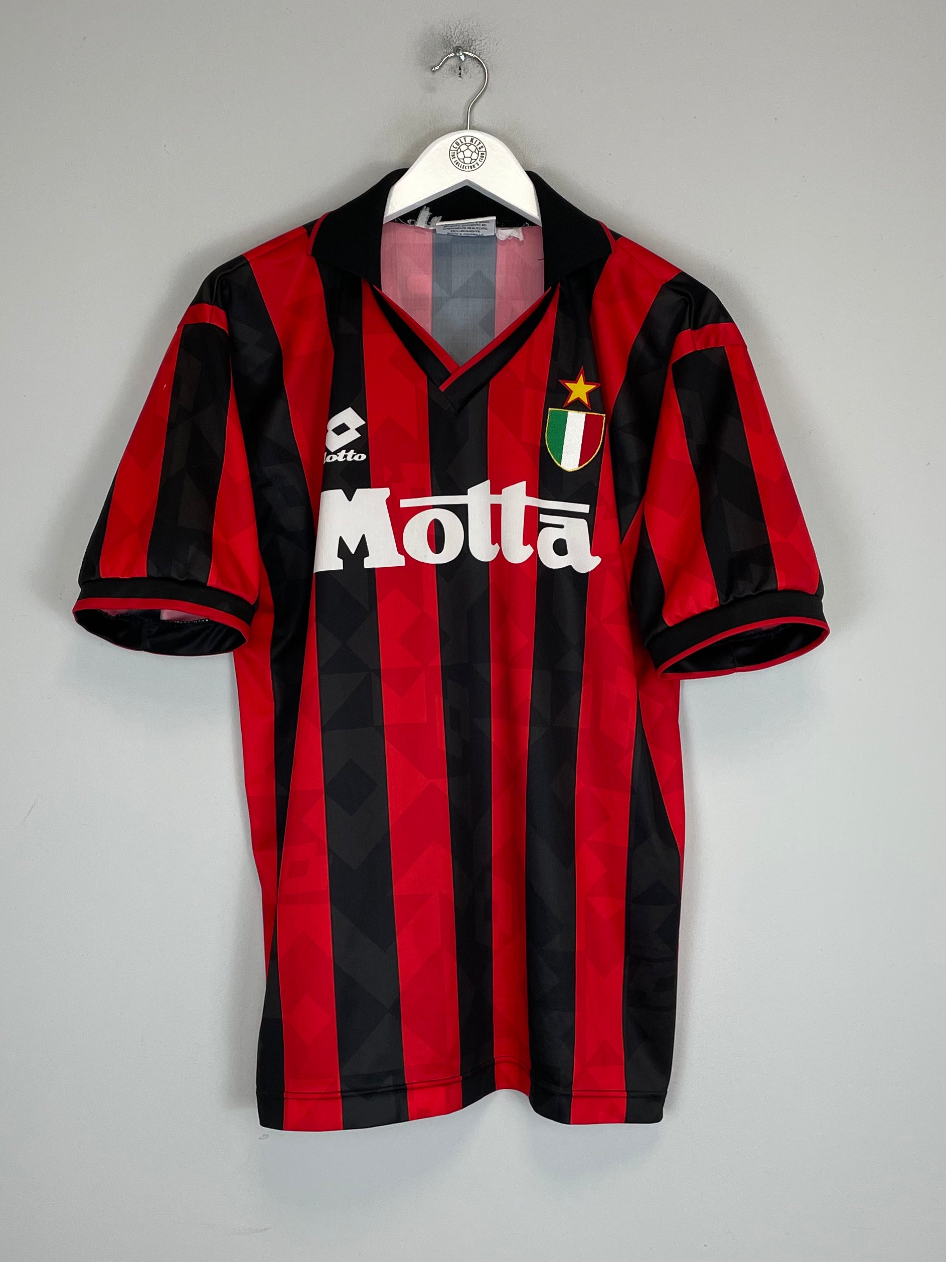 Shop 1993/94 AC MILAN BARESI #6 HOME SHIRT (L) LOTTO, classic football shirts, vintage football shirts & retro soccer jerseys at Cult Kits
