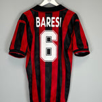 Shop 1993/94 AC MILAN BARESI #6 HOME SHIRT (L) LOTTO, classic football shirts, vintage football shirts & retro soccer jerseys at Cult Kits