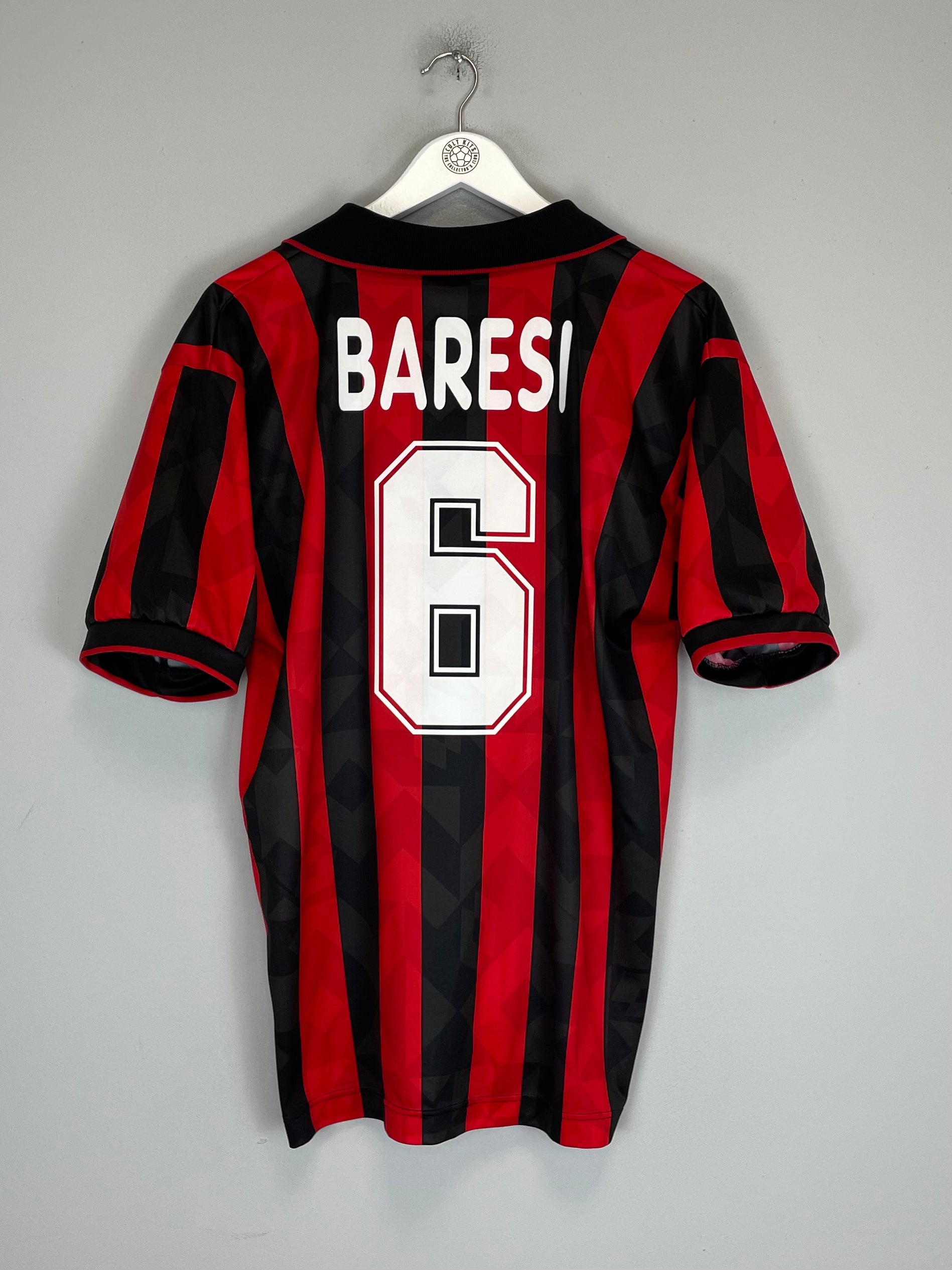 Shop 1993/94 AC MILAN BARESI #6 HOME SHIRT (L) LOTTO, classic football shirts, vintage football shirts & retro soccer jerseys at Cult Kits