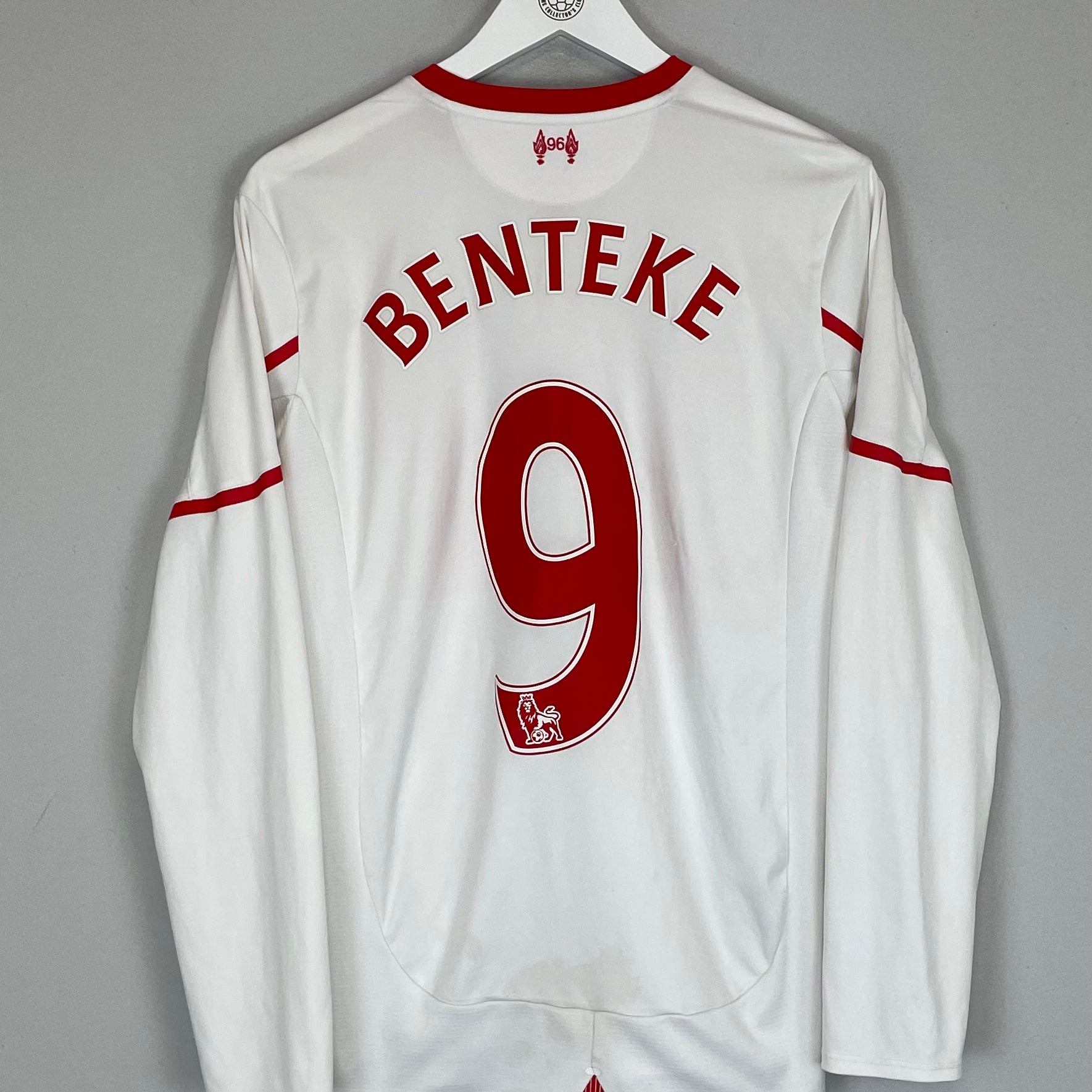 Shop 2015/16 LIVERPOOL BENTEKE #9 L/S AWAY SHIRT (M) NEW BALANCE, classic football shirts, vintage football shirts & retro soccer jerseys at Cult Kits