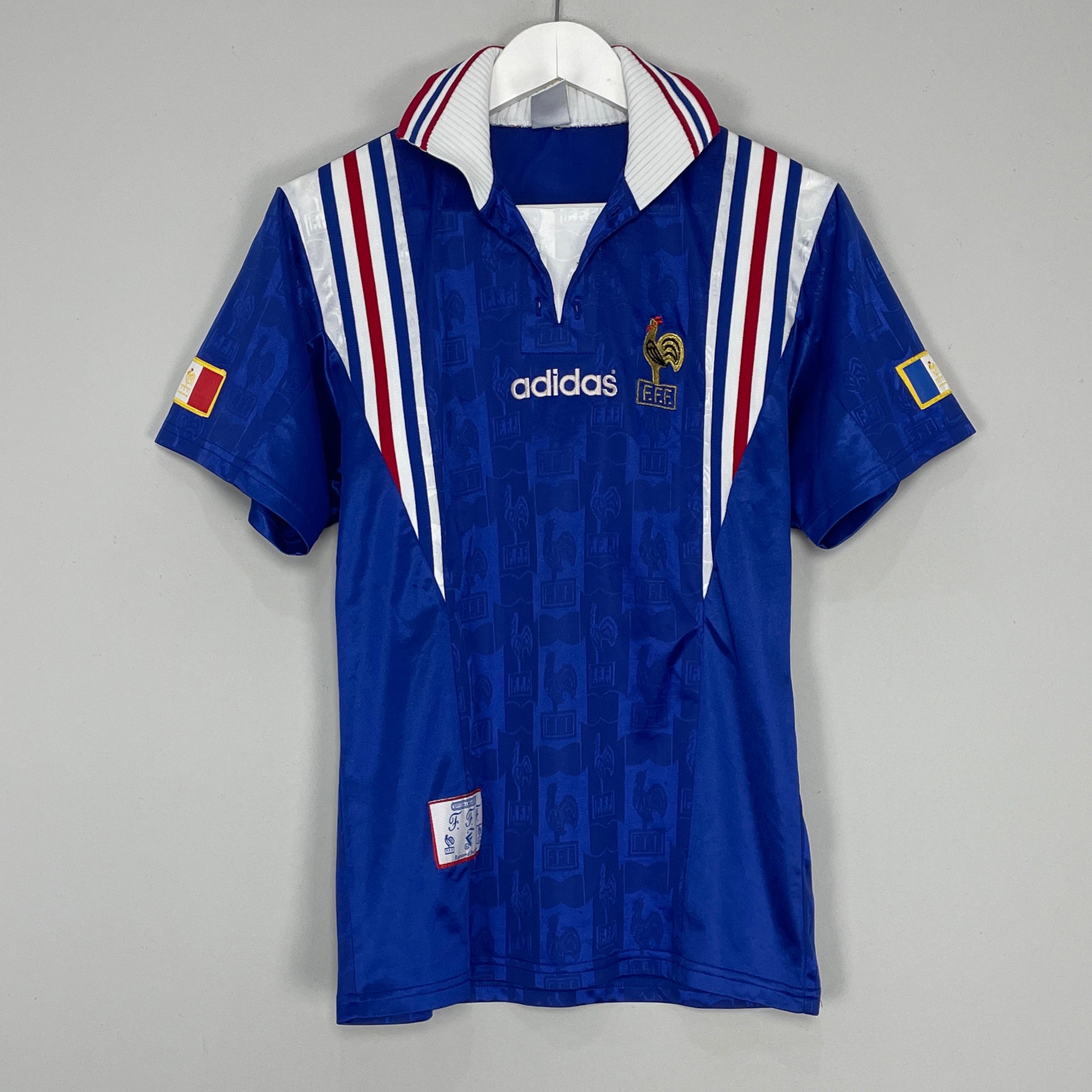 Shop 1996/98 FRANCE HOME SHIRT (S) ADIDAS, classic football shirts, vintage football shirts & retro soccer jerseys at Cult Kits