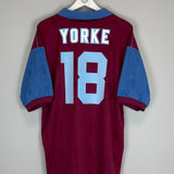 1995/97 ASTON VILLA YORKE #18 *MINT* HOME SHIRT (XL) REEBOK