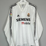 Shop 2004/05 REAL MADRID ZIDANE #5 L/S HOME SHIRT (XL) ADIDAS, classic football shirts, vintage football shirts & retro soccer jerseys at Cult Kits