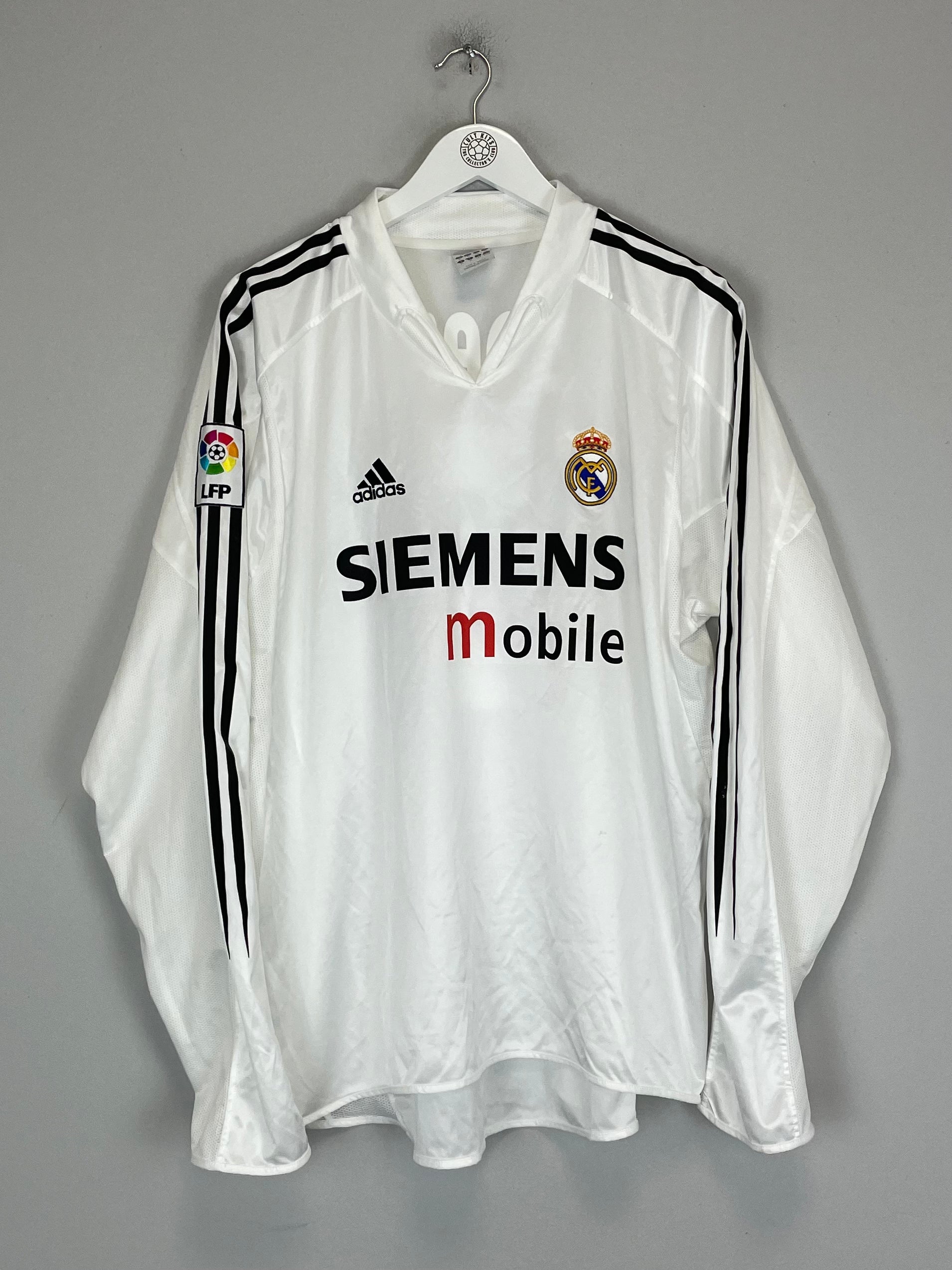 Shop 2004/05 REAL MADRID ZIDANE #5 L/S HOME SHIRT (XL) ADIDAS, classic football shirts, vintage football shirts & retro soccer jerseys at Cult Kits