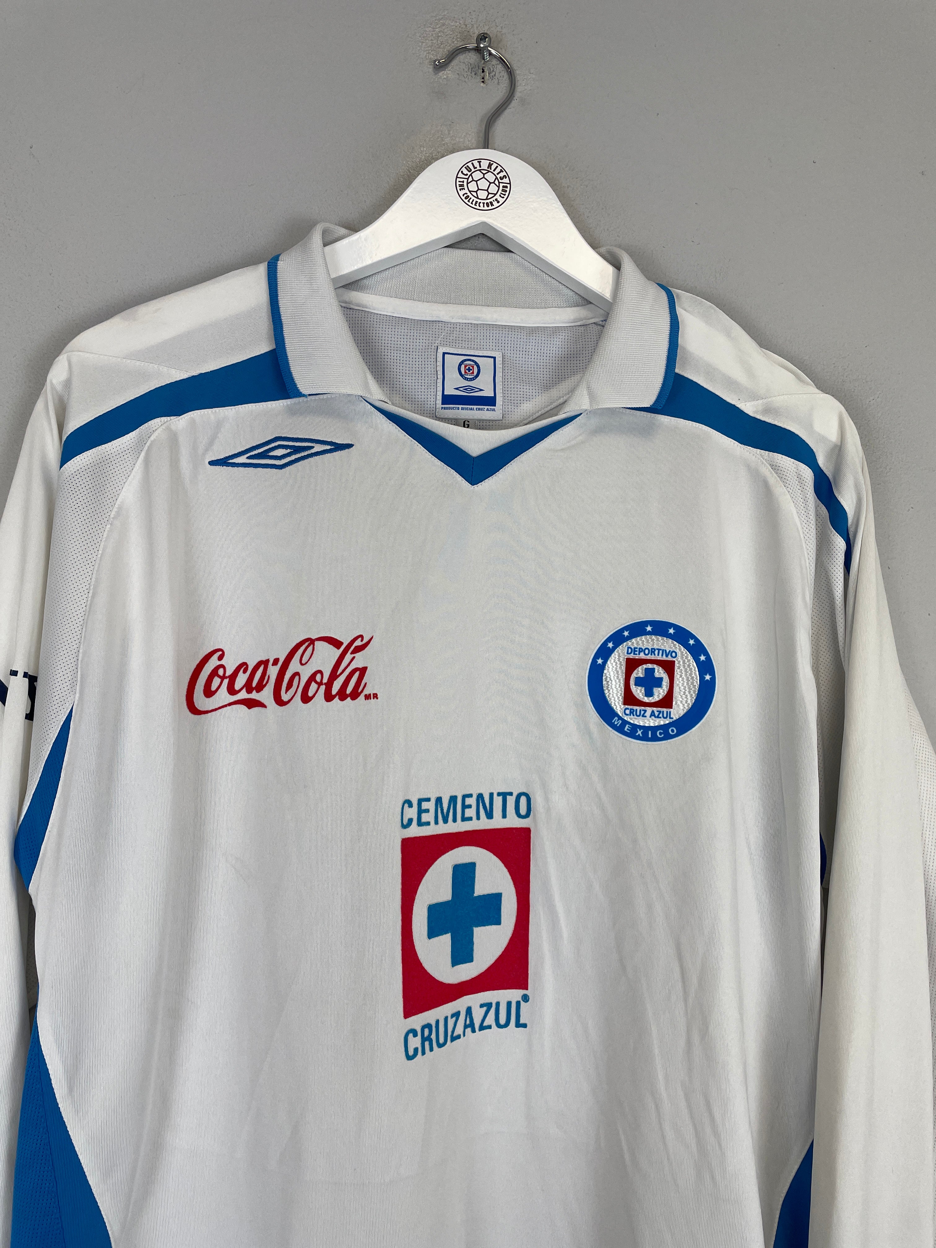 Shop 2008/09 CRUZ AZUL L/S AWAY SHIRT (L) UMBRO, classic football shirts, vintage football shirts & retro soccer jerseys at Cult Kits