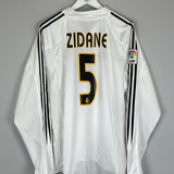 Shop 2004/05 REAL MADRID ZIDANE #5 L/S HOME SHIRT (XL) ADIDAS, classic football shirts, vintage football shirts & retro soccer jerseys at Cult Kits