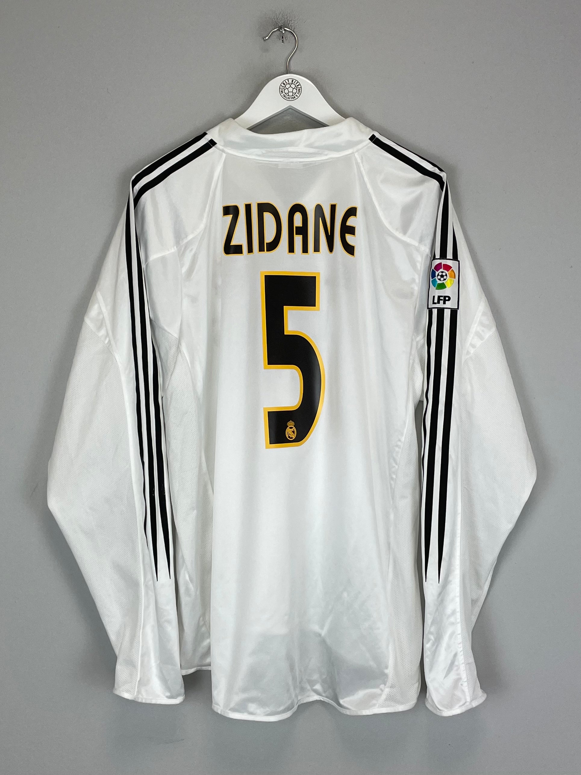 Shop 2004/05 REAL MADRID ZIDANE #5 L/S HOME SHIRT (XL) ADIDAS, classic football shirts, vintage football shirts & retro soccer jerseys at Cult Kits