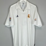 Shop 2001/02 REAL MADRID ZIDANE #5 *CENTENARY* HOME SHIRT (L) ADIDAS, classic football shirts, vintage football shirts & retro soccer jerseys at Cult Kits