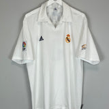 Shop 2001/02 REAL MADRID ZIDANE #5 *CENTENARY* HOME SHIRT (L) ADIDAS, classic football shirts, vintage football shirts & retro soccer jerseys at Cult Kits