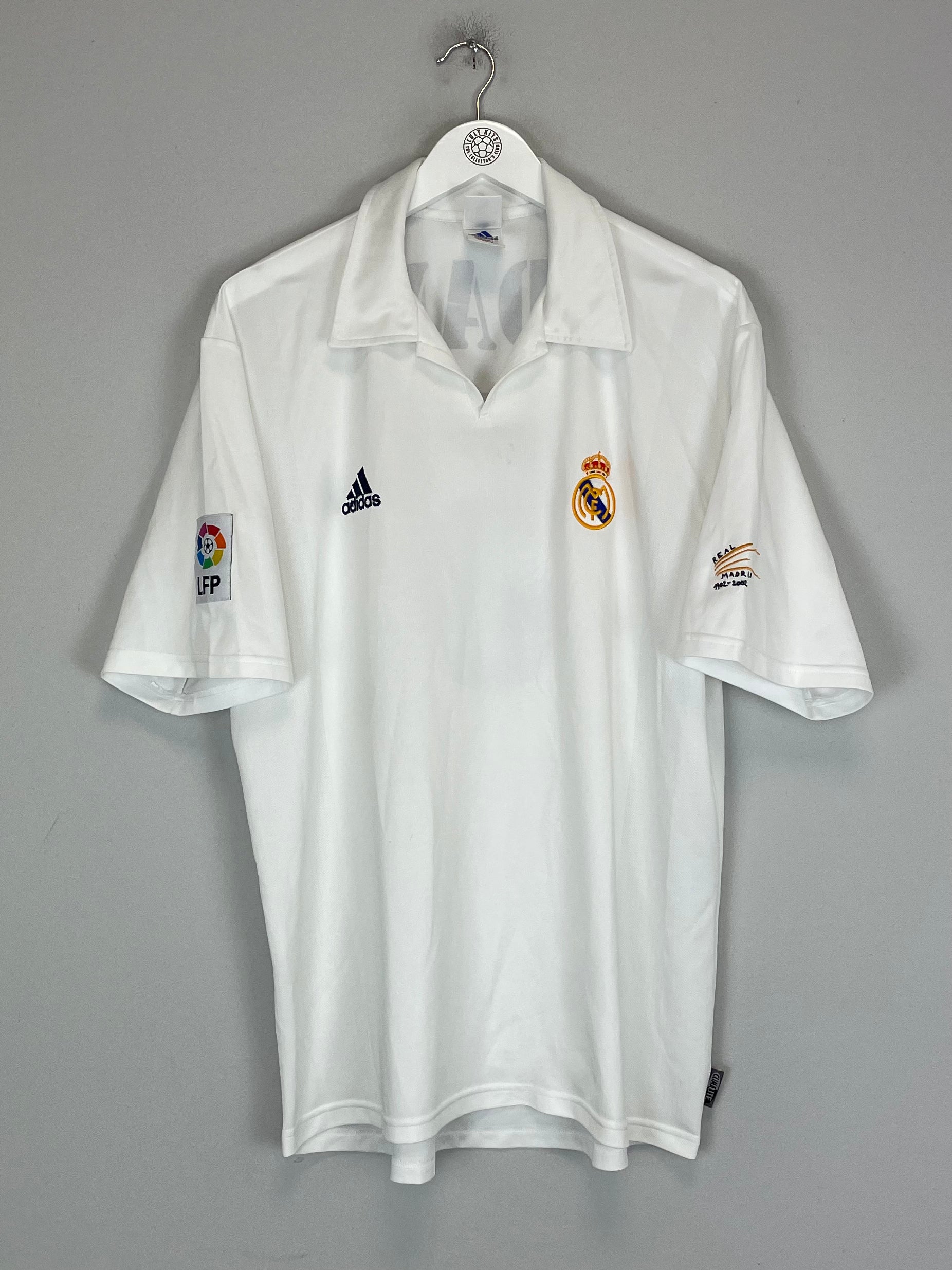 Shop 2001/02 REAL MADRID ZIDANE #5 *CENTENARY* HOME SHIRT (L) ADIDAS, classic football shirts, vintage football shirts & retro soccer jerseys at Cult Kits
