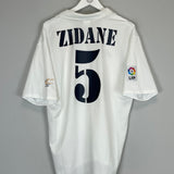 Shop 2001/02 REAL MADRID ZIDANE #5 *CENTENARY* HOME SHIRT (L) ADIDAS, classic football shirts, vintage football shirts & retro soccer jerseys at Cult Kits