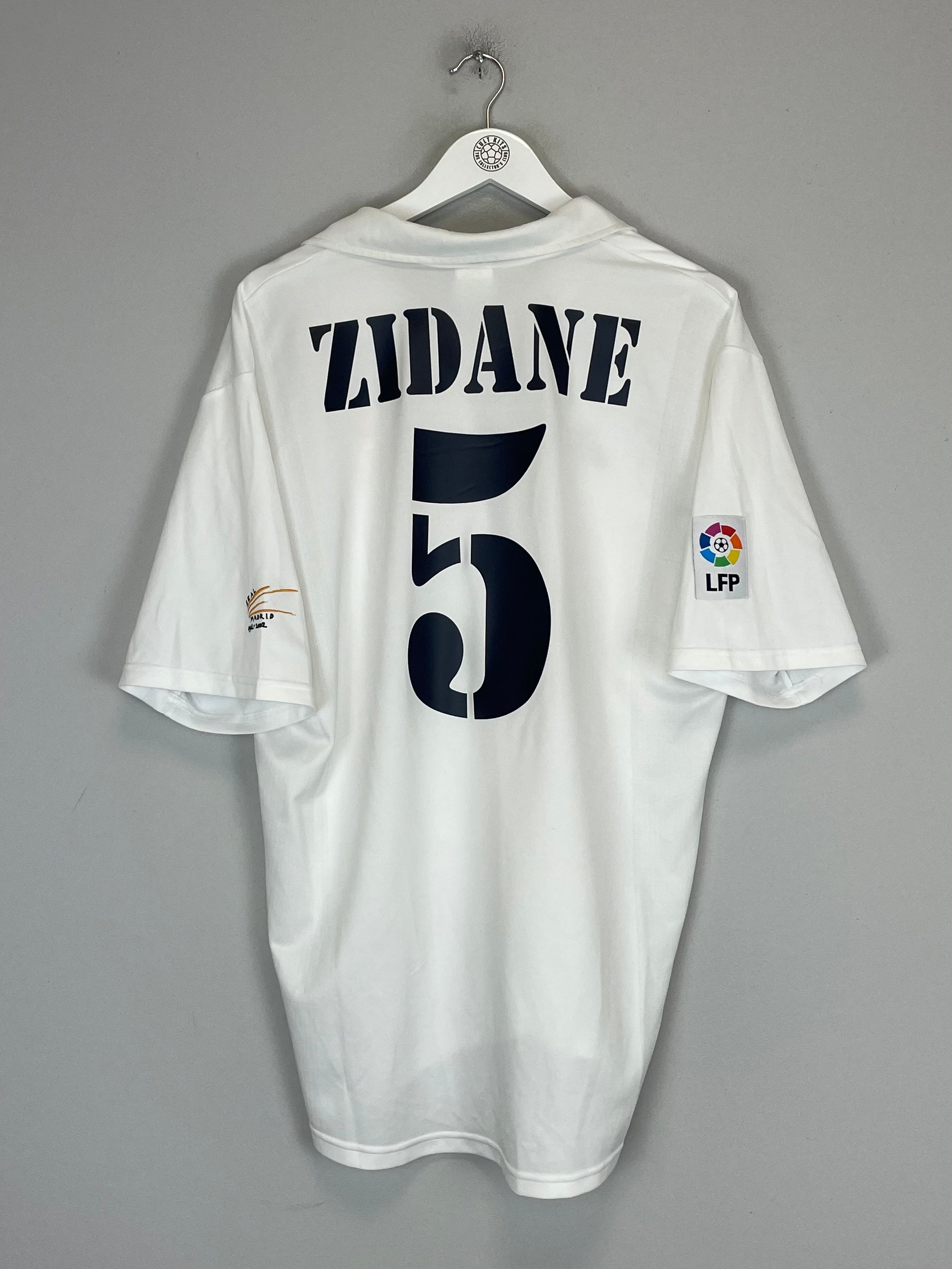 Shop 2001/02 REAL MADRID ZIDANE #5 *CENTENARY* HOME SHIRT (L) ADIDAS, classic football shirts, vintage football shirts & retro soccer jerseys at Cult Kits