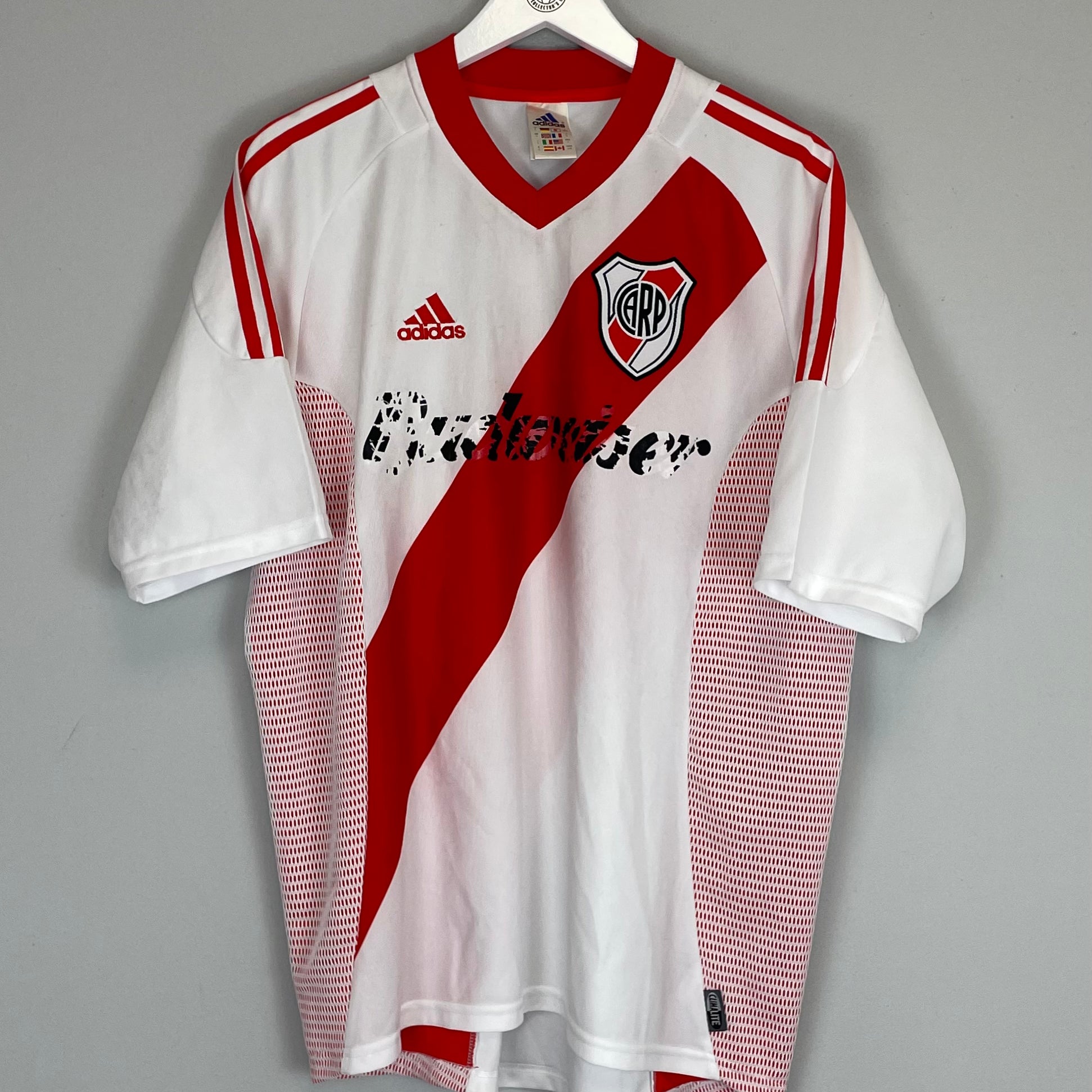 Shop 2002/04 RIVER PLATE HOME SHIRT (L) ADIDAS, classic football shirts, vintage football shirts & retro soccer jerseys at Cult Kits