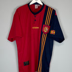 Shop 1996/98 SPAIN ADIDAS ORIGINALS REISSUE HOME SHIRT (XL), classic football shirts, vintage football shirts & retro soccer jerseys at Cult Kits