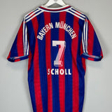 1996/97 BAYERN MUNICH SCHOLL #7 HOME SHIRT (L) ADIDAS