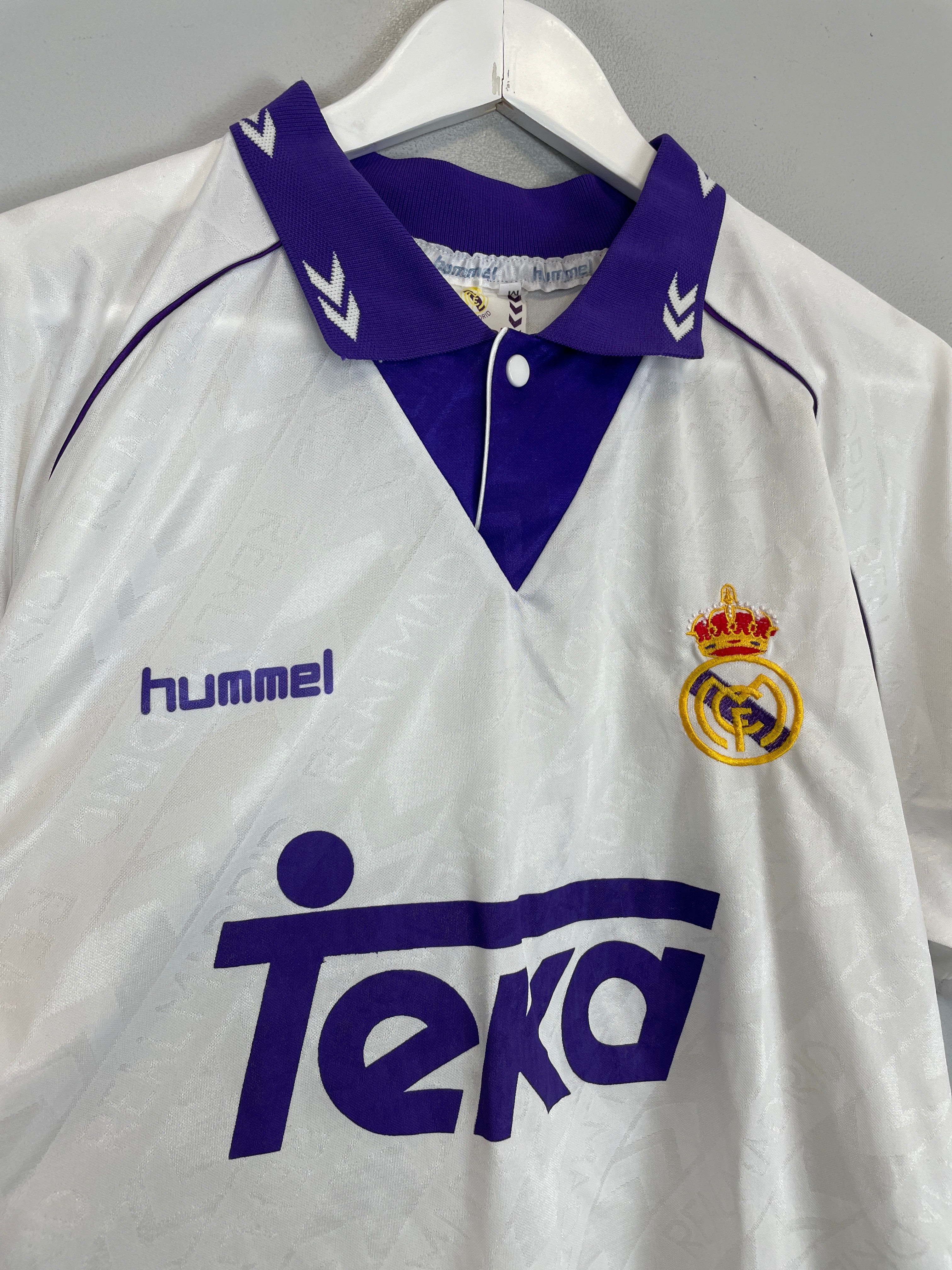 Shop 1993/94 REAL MADRID HOME SHIRT (M) HUMMEL, classic football shirts, vintage football shirts & retro soccer jerseys at Cult Kits