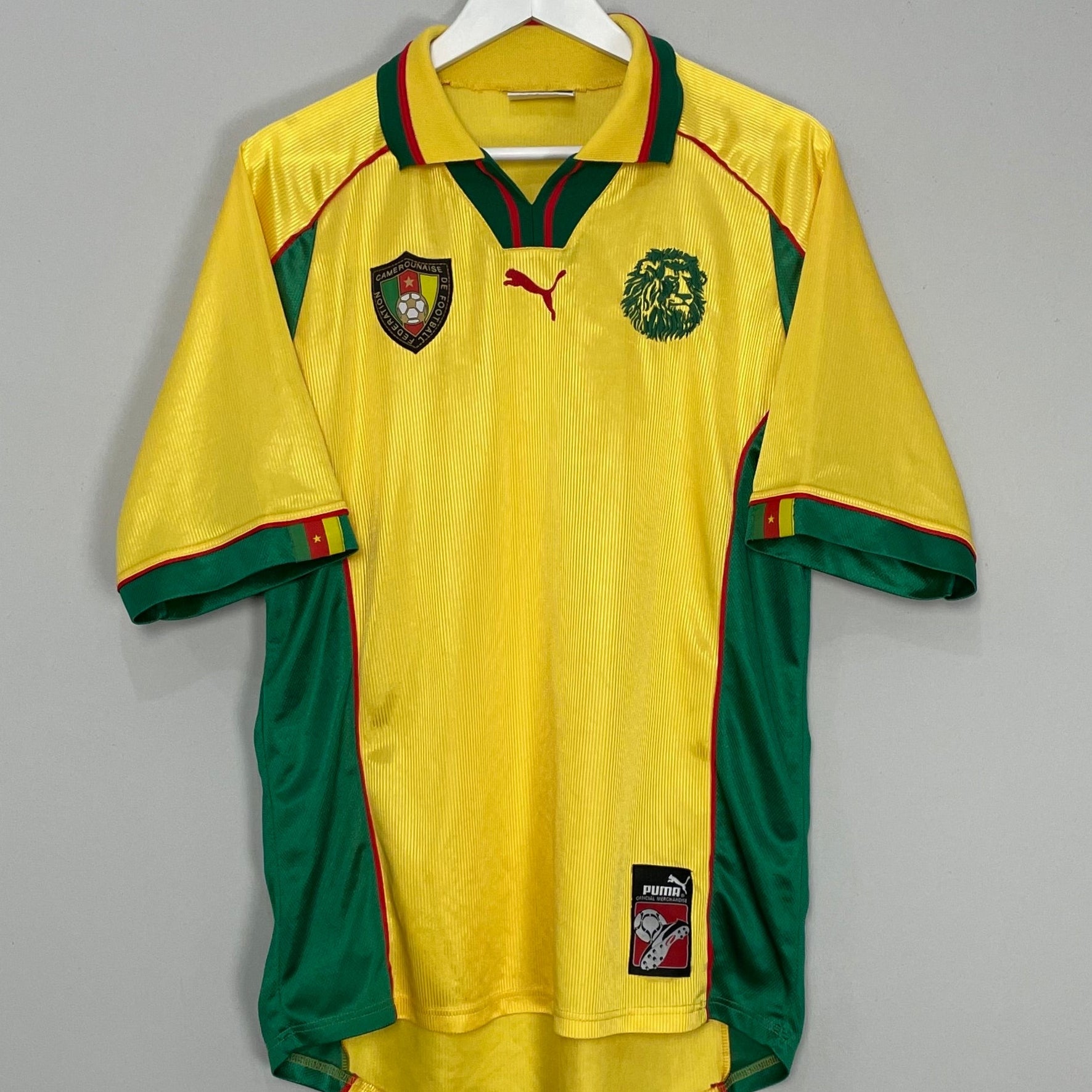 Shop 1998/99 CAMEROON AWAY SHIRT (L) PUMA, classic football shirts, vintage football shirts & retro soccer jerseys at Cult Kits