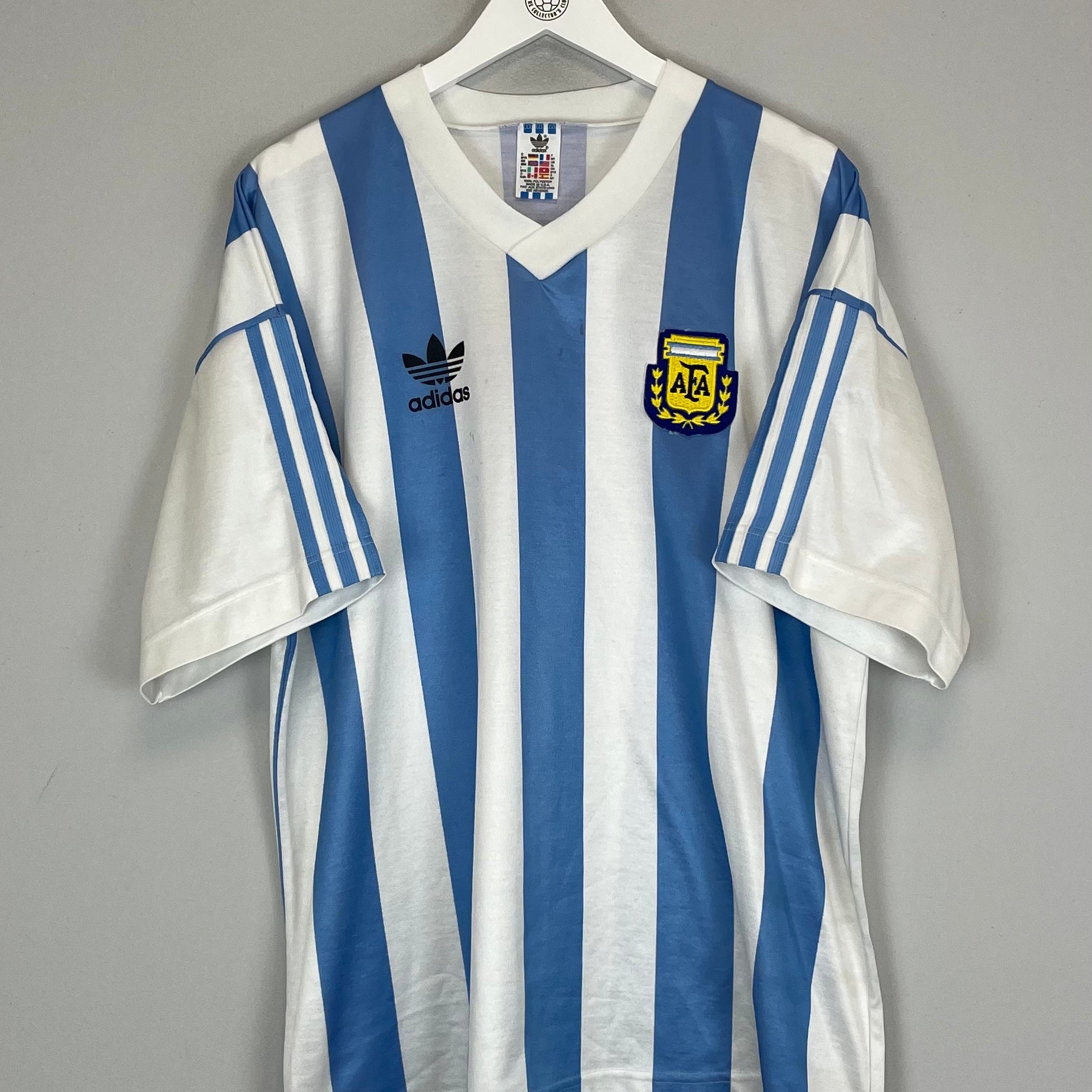 Shop 1990/91 ARGENTINA HOME SHIRT (XL) ADIDAS, classic football shirts, vintage football shirts & retro soccer jerseys at Cult Kits
