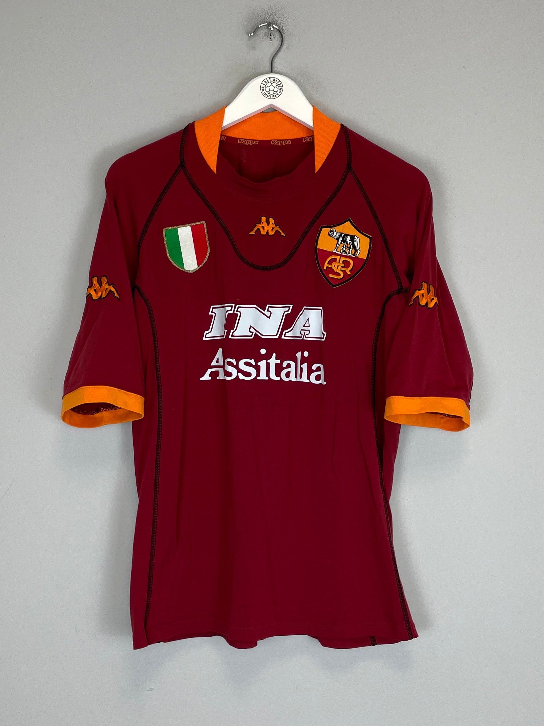 Shop 2001/02 ROMA TOTTI #10 HOME SHIRT (XL) KAPPA, classic football shirts, vintage football shirts & retro soccer jerseys at Cult Kits