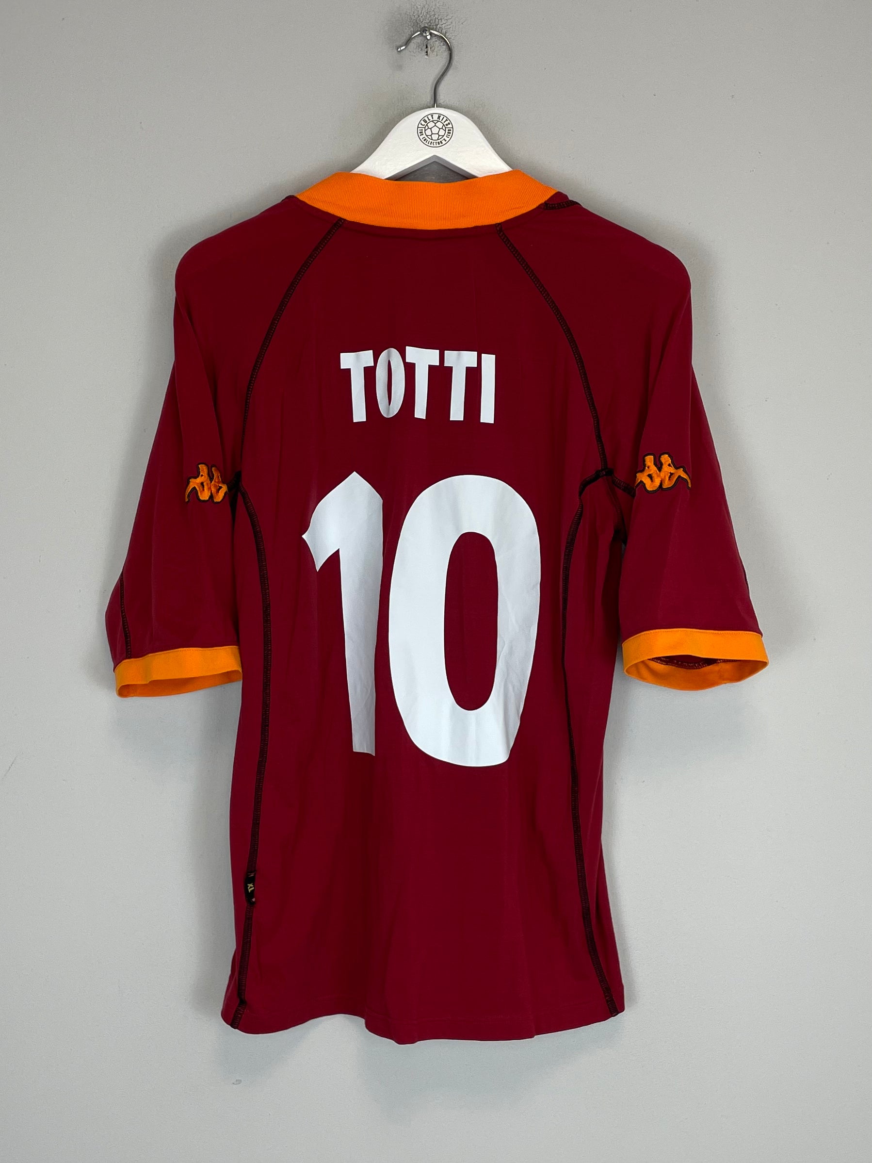 Shop 2001/02 ROMA TOTTI #10 HOME SHIRT (XL) KAPPA, classic football shirts, vintage football shirts & retro soccer jerseys at Cult Kits