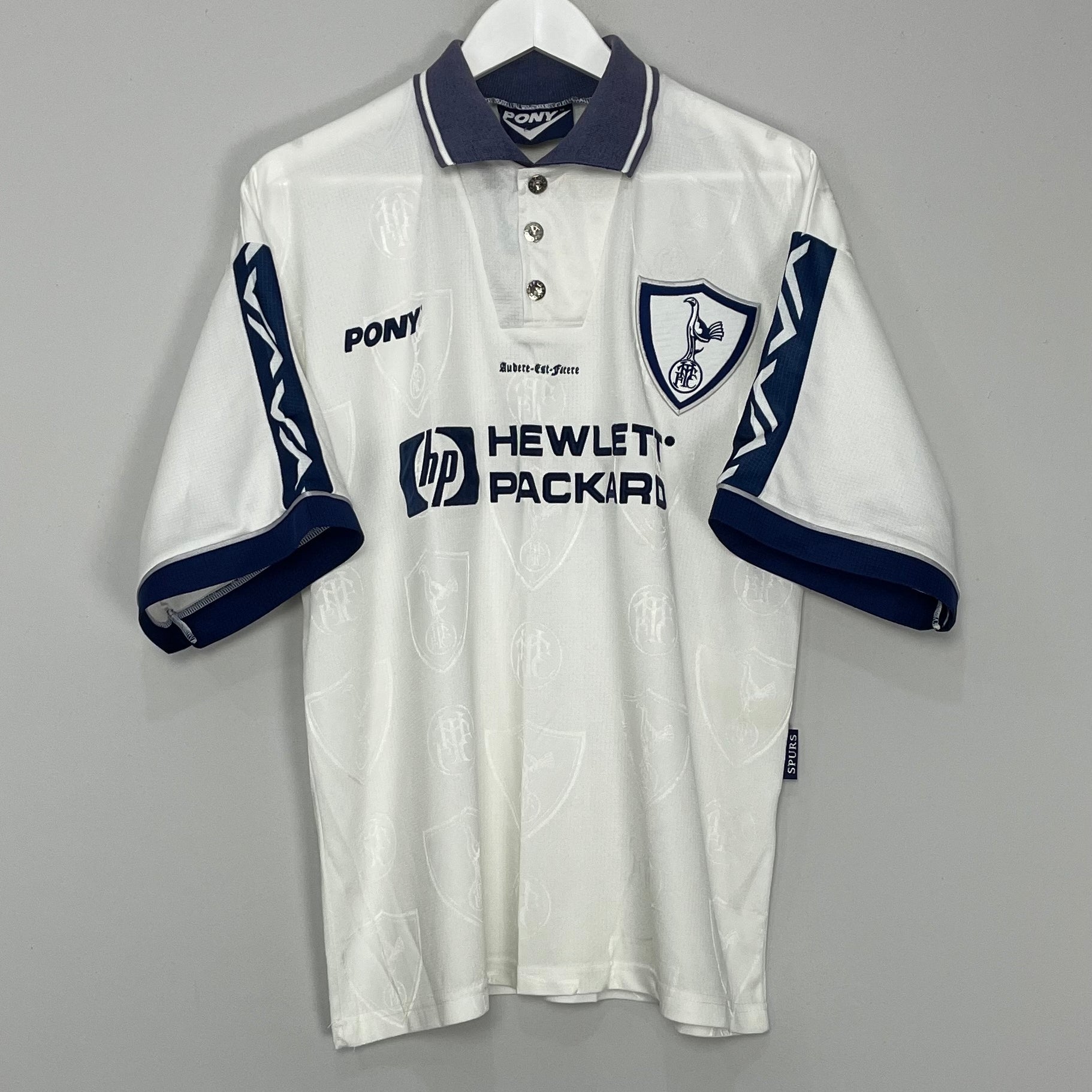 Shop 1995/97 TOTTENHAM HOME SHIRT (L) PONY, classic football shirts, vintage football shirts & retro soccer jerseys at Cult Kits