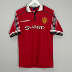 Shop 1998/00 MANCHESTER UNITED HOME SHIRT (L) UMBRO, classic football shirts, vintage football shirts & retro soccer jerseys at Cult Kits