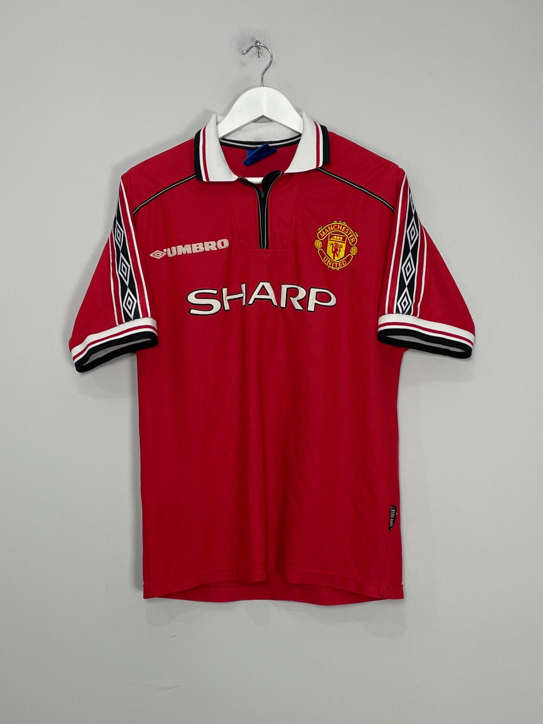 Shop 1998/00 MANCHESTER UNITED HOME SHIRT (L) UMBRO, classic football shirts, vintage football shirts & retro soccer jerseys at Cult Kits