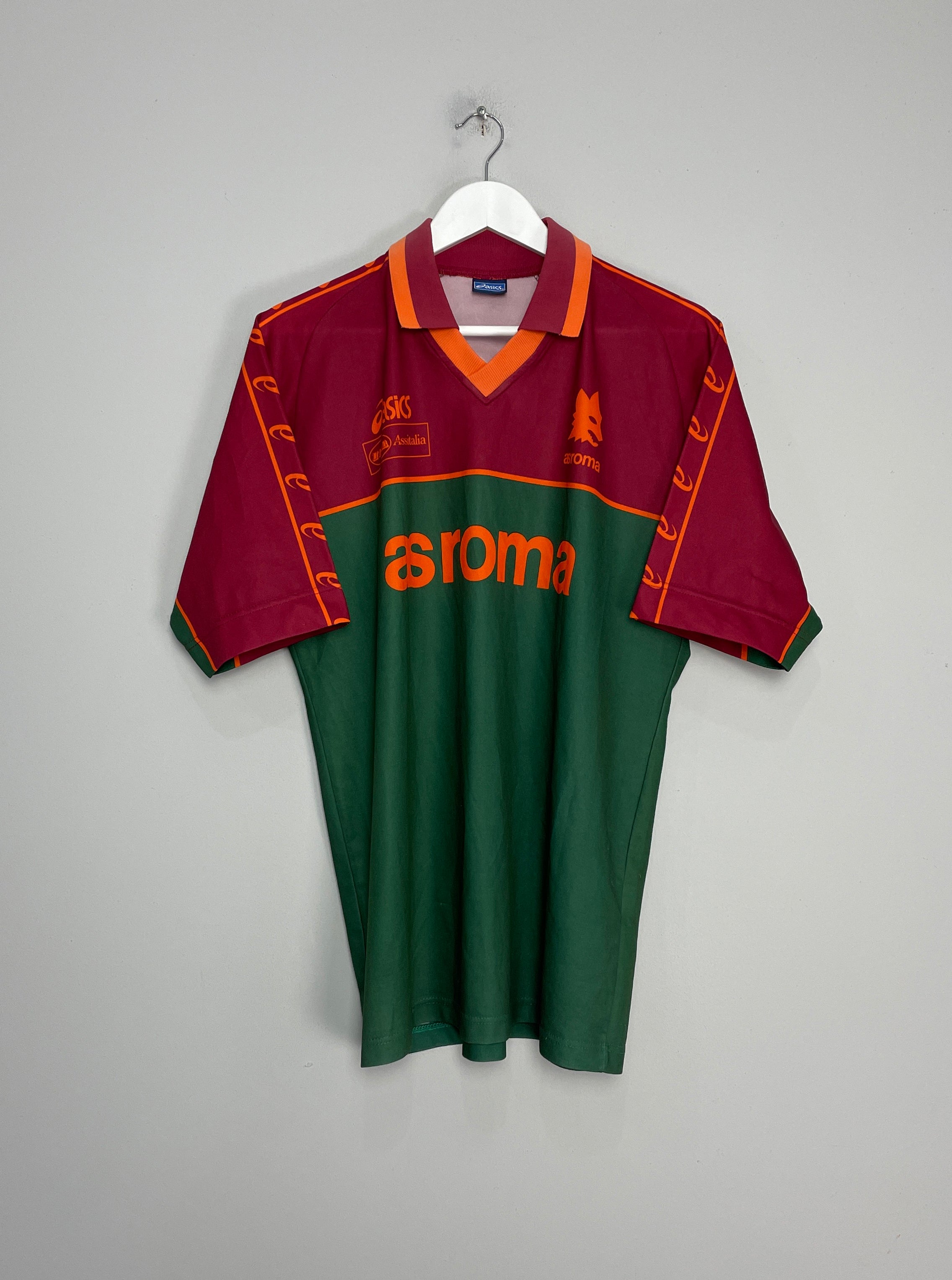 Shop 1995/96 ROMA TRAINING SHIRT (M) ASICS, classic football shirts, vintage football shirts & retro soccer jerseys at Cult Kits