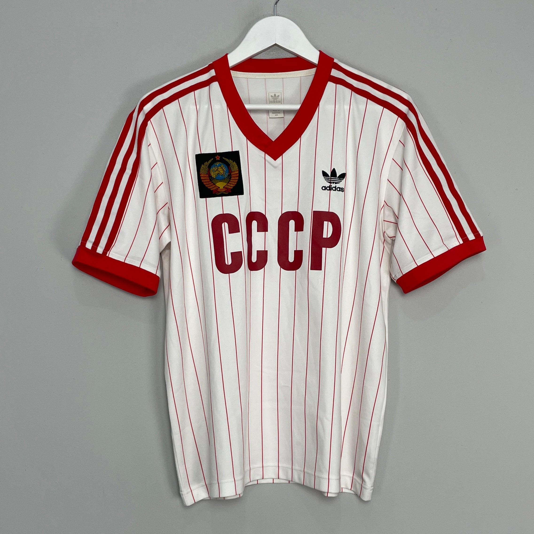 Shop 1982/83 RUSSIA *ADIDAS ORIGINALS* AWAY SHIRT (M), classic football shirts, vintage football shirts & retro soccer jerseys at Cult Kits