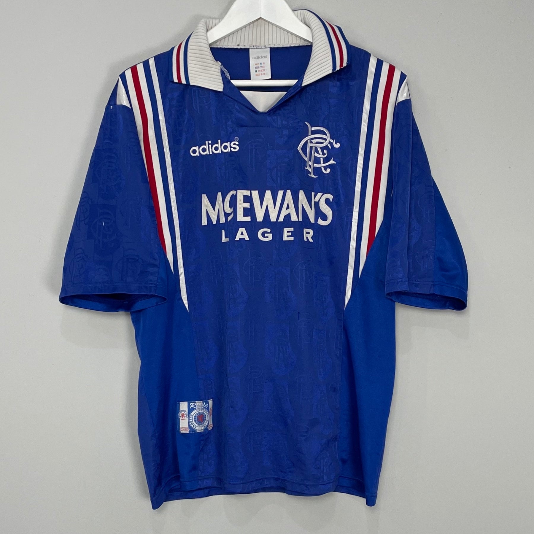 Shop 1996/97 RANGERS HOME SHIRT (L) ADIDAS, classic football shirts, vintage football shirts & retro soccer jerseys at Cult Kits