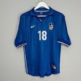 Shop 1997/98 ITALY BAGGIO #18 HOME SHIRT (M) NIKE, classic football shirts, vintage football shirts & retro soccer jerseys at Cult Kits