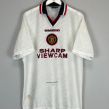 Shop 1996/97 MANCHESTER UNITED CANTONA #7 AWAY SHIRT (XL) UMBRO, classic football shirts, vintage football shirts & retro soccer jerseys at Cult Kits
