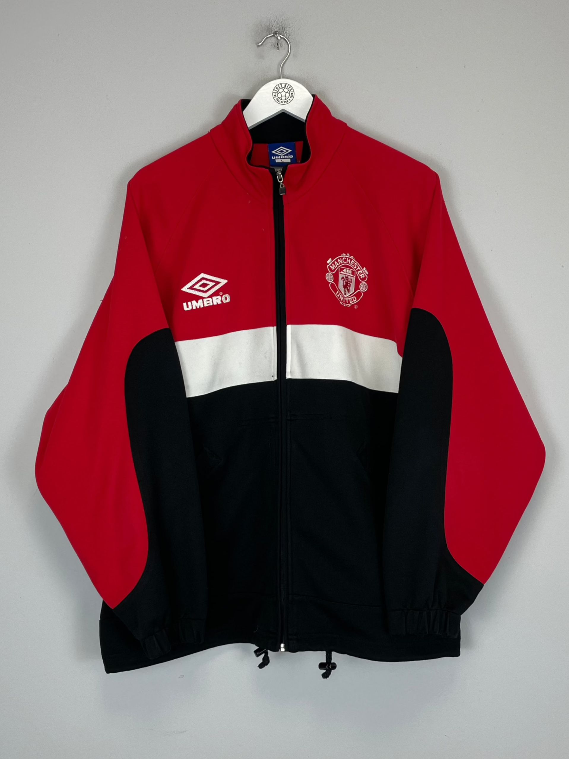 Shop 1999/00 MANCHESTER UNITED TRACK JACKET (L) UMBRO, classic football shirts, vintage football shirts & retro soccer jerseys at Cult Kits