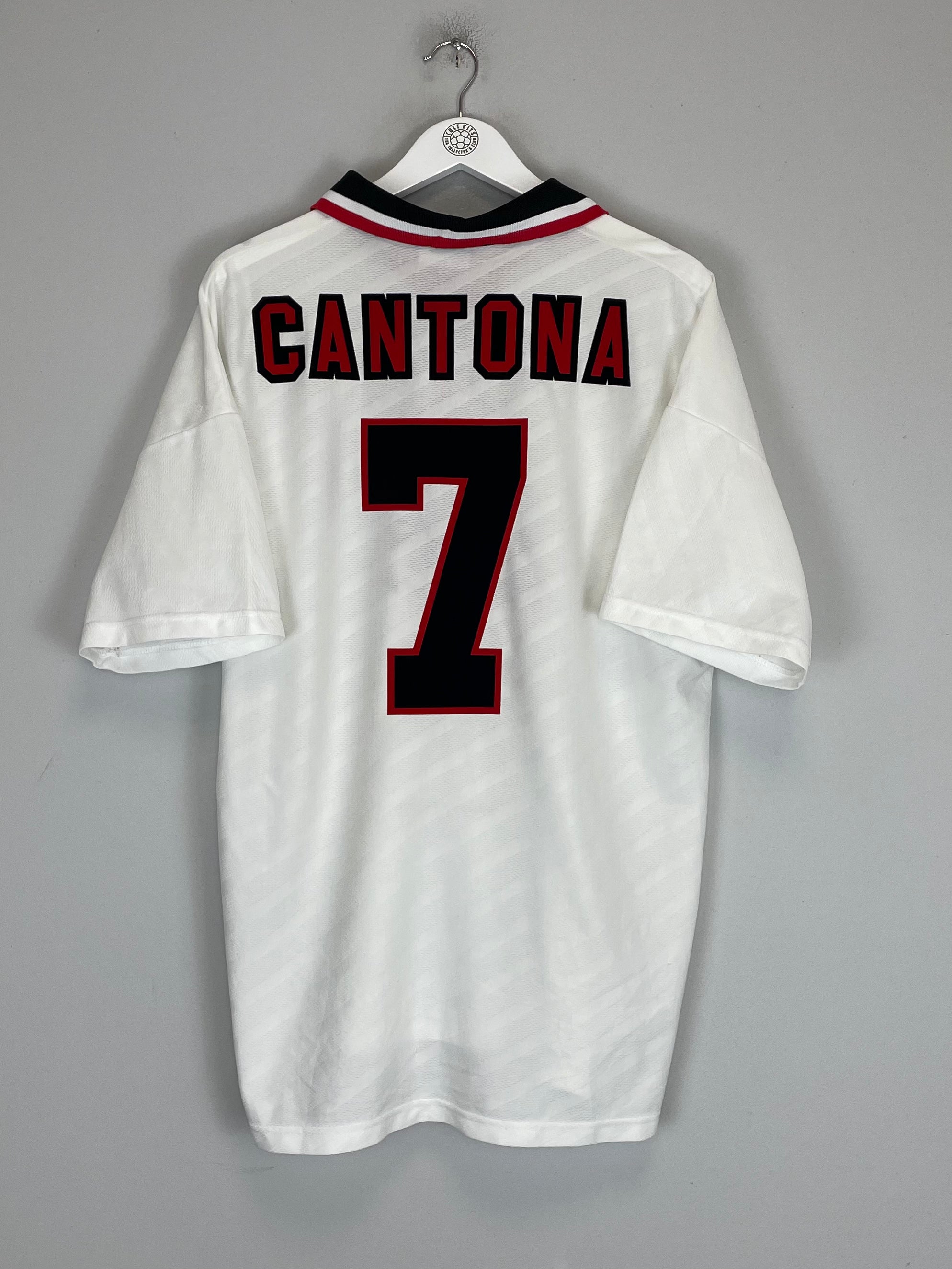 Shop 1996/97 MANCHESTER UNITED CANTONA #7 AWAY SHIRT (XL) UMBRO, classic football shirts, vintage football shirts & retro soccer jerseys at Cult Kits