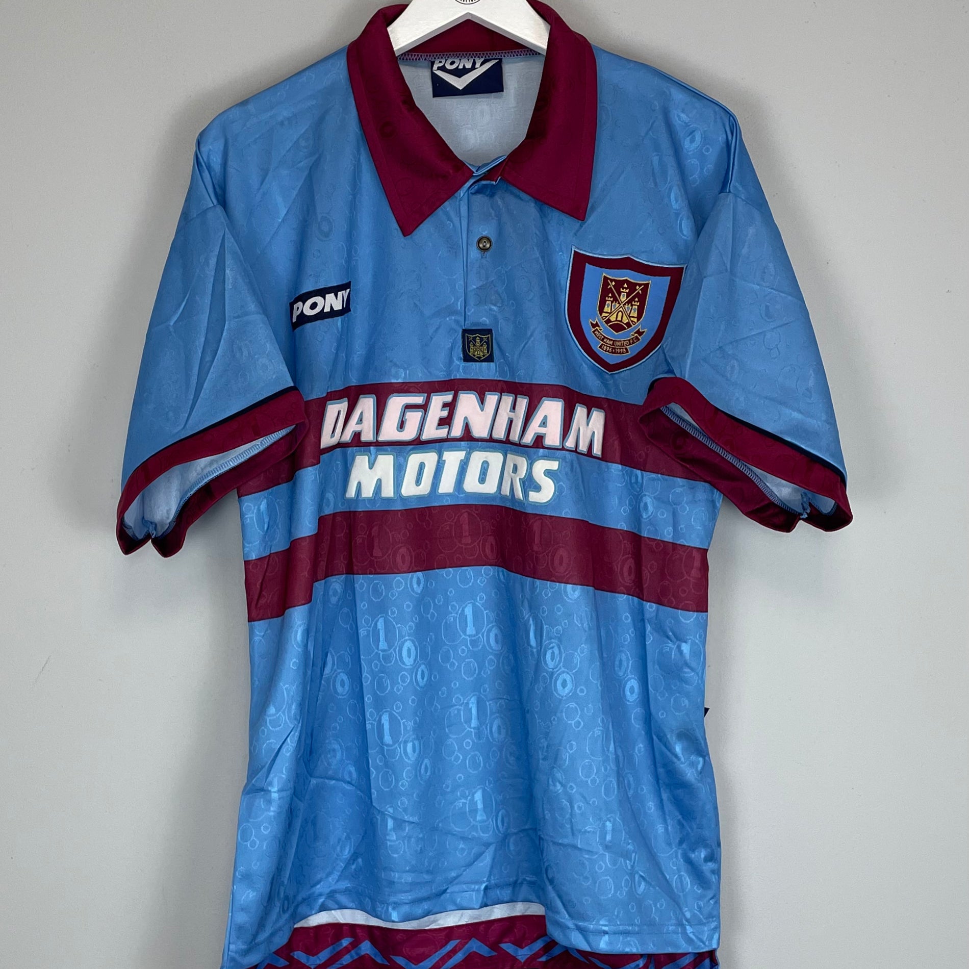 Shop 1995/97 WEST HAM *MINT* CENTENARY AWAY SHIRT (L) PONY, classic football shirts, vintage football shirts & retro soccer jerseys at Cult Kits