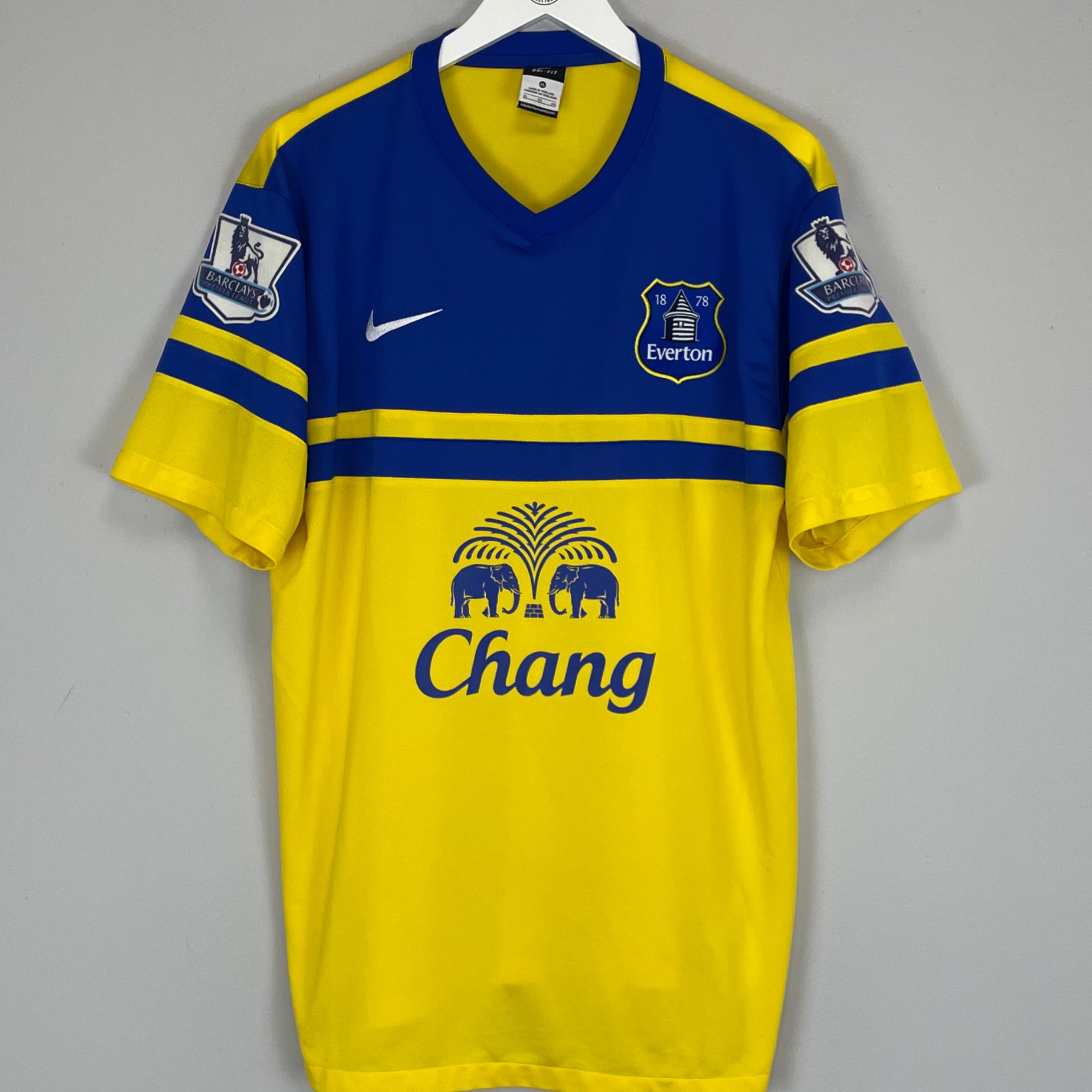 Shop 2013/14 EVERTON AWAY SHIRT (XL) NIKE, classic football shirts, vintage football shirts & retro soccer jerseys at Cult Kits