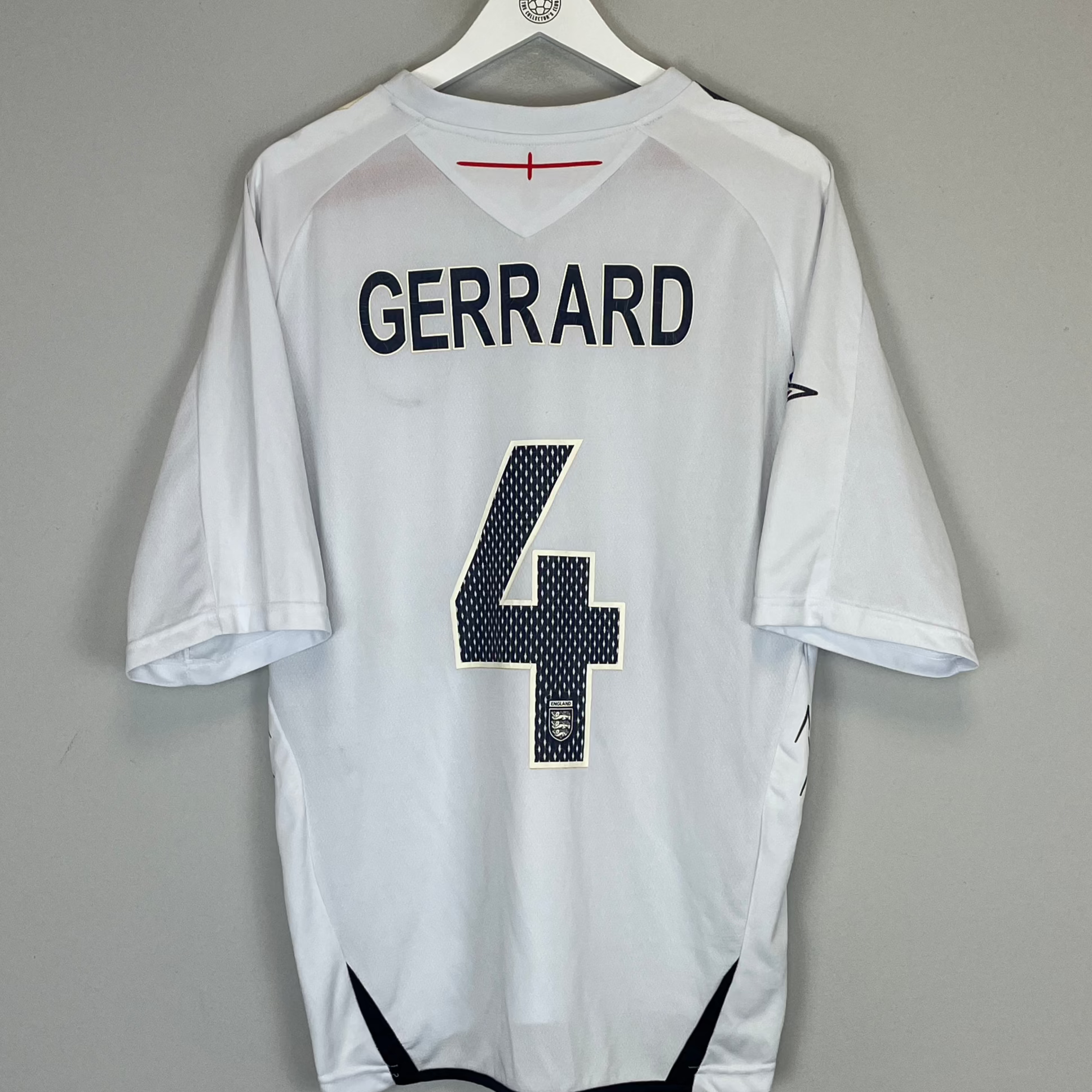 Shop 2007/09 ENGLAND GERRARD #4 HOME SHIRT (L) UMBRO, classic football shirts, vintage football shirts & retro soccer jerseys at Cult Kits