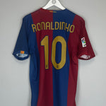 Shop 2006/07 BARCELONA RONALDINHO #10 HOME SHIRT (M) NIKE, classic football shirts, vintage football shirts & retro soccer jerseys at Cult Kits