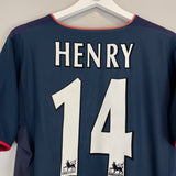 Shop 2002/04 ARSENAL HENRY #14 AWAY SHIRT (M) NIKE, classic football shirts, vintage football shirts & retro soccer jerseys at Cult Kits