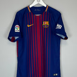 2017/18 BARCELONA SUAREZ #9 HOME SHIRT (M) NIKE