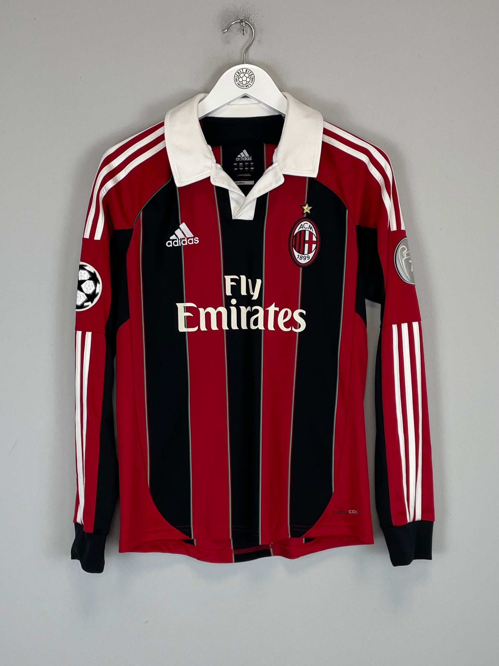 Shop 2012/13 AC MILAN ROBINHO #7 L/S C/L HOME SHIRT (S) ADIDAS, classic football shirts, vintage football shirts & retro soccer jerseys at Cult Kits