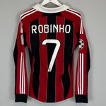 Shop 2012/13 AC MILAN ROBINHO #7 L/S C/L HOME SHIRT (S) ADIDAS, classic football shirts, vintage football shirts & retro soccer jerseys at Cult Kits