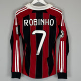 Shop 2012/13 AC MILAN ROBINHO #7 L/S C/L HOME SHIRT (S) ADIDAS, classic football shirts, vintage football shirts & retro soccer jerseys at Cult Kits