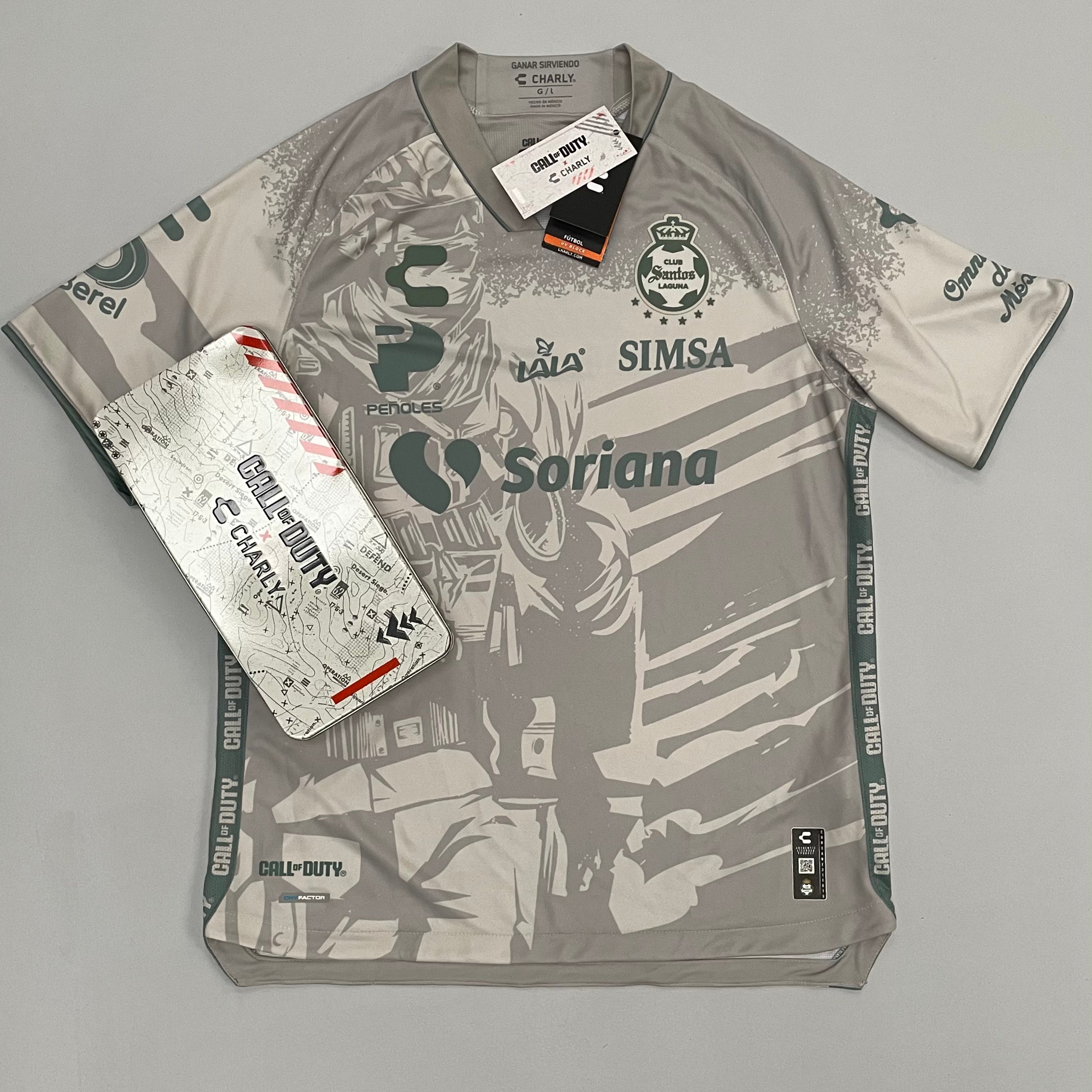 Shop 2023/24 SANTOS LAGUNA X CALL OF DUTY *BNWT* SIGNED SHIRT (L) CHARLY, classic football shirts, vintage football shirts & retro soccer jerseys at Cult Kits