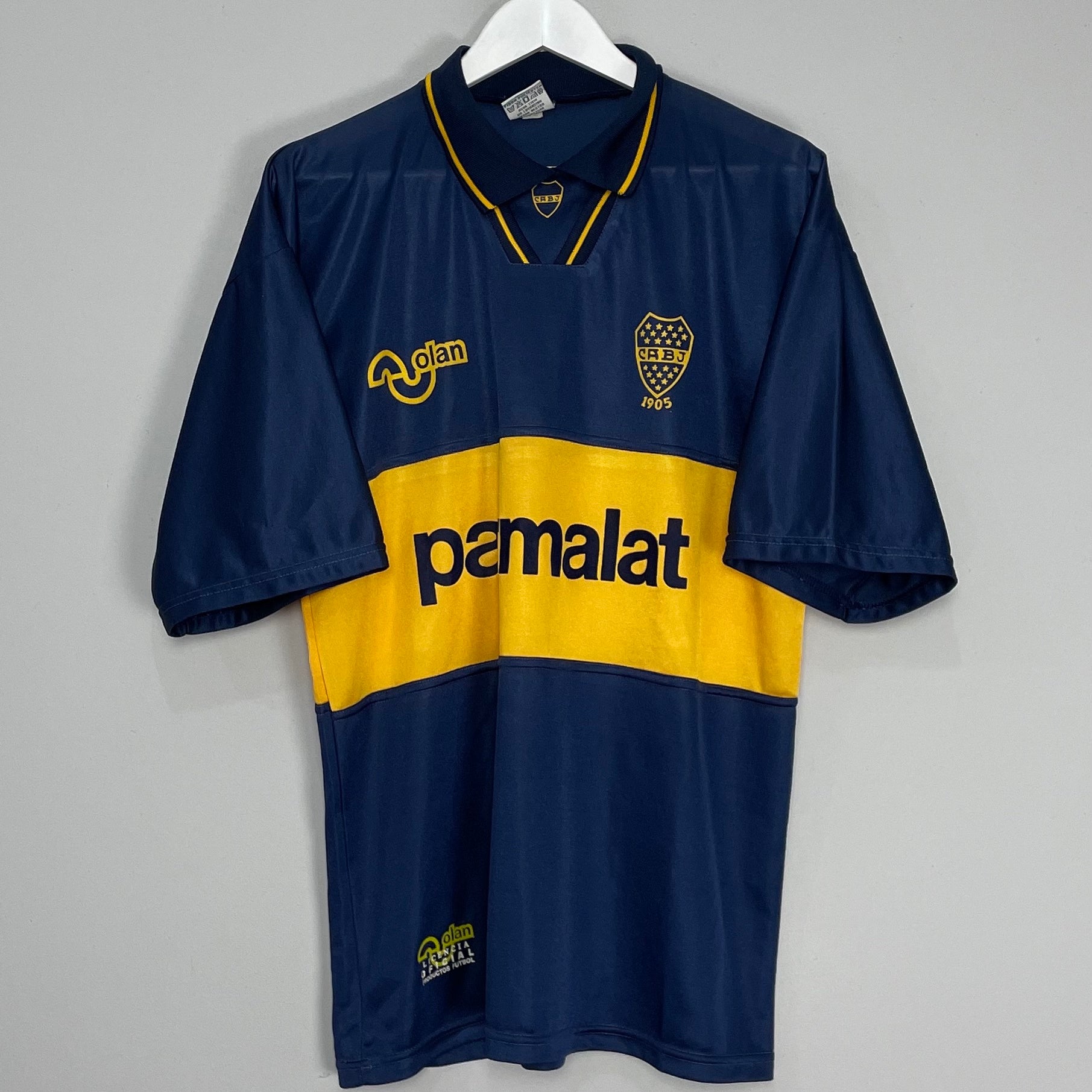Shop 1994/95 BOCA JUNIORS HOME SHIRT (L) OLAN, classic football shirts, vintage football shirts & retro soccer jerseys at Cult Kits
