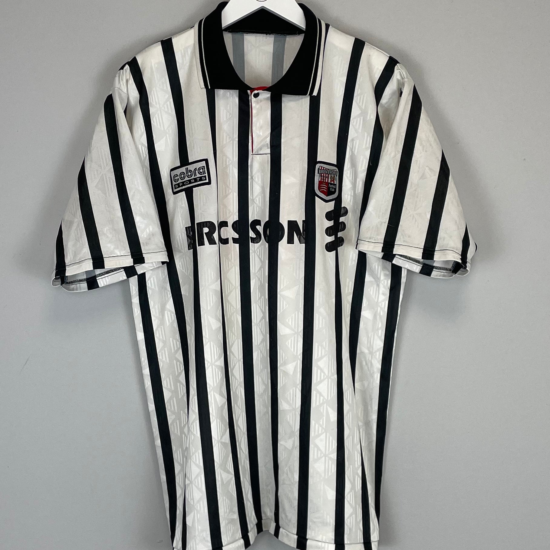 Shop 1996/98 BRENTFORD *MATCH ISSUE* #13 AWAY SHIRT (L) COBRA SPORTS, classic football shirts, vintage football shirts & retro soccer jerseys at Cult Kits