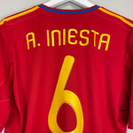 Shop 2009/10 SPAIN A.INIESTA #6 HOME SHIRT (L) ADIDAS, classic football shirts, vintage football shirts & retro soccer jerseys at Cult Kits